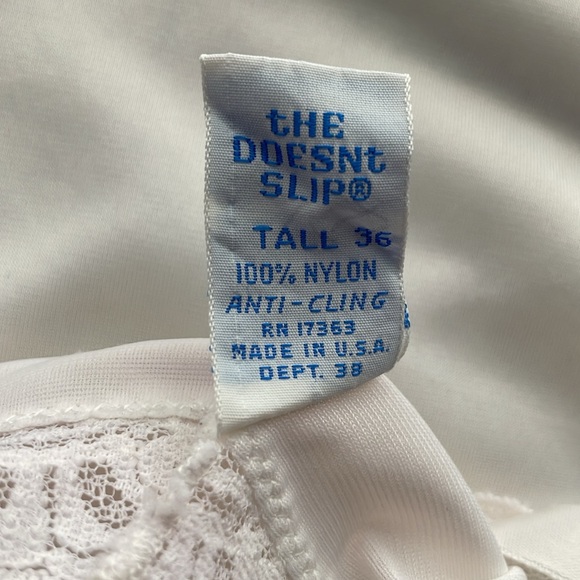 Vintage Sears The Doesnt Slip white slip, size tall 36 - Picture 10 of 10